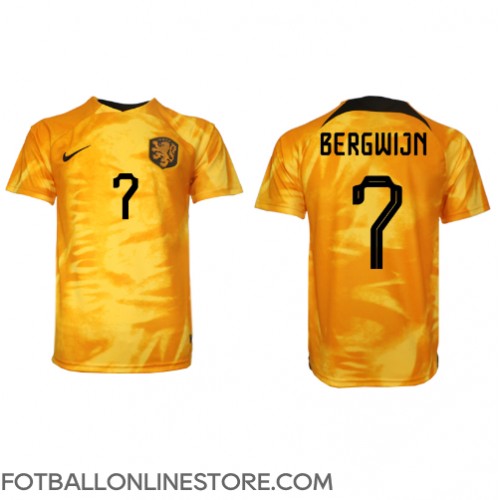 Billige Nederland Steven Bergwijn #7 Hjemmetrøye VM 2022 Kortermet